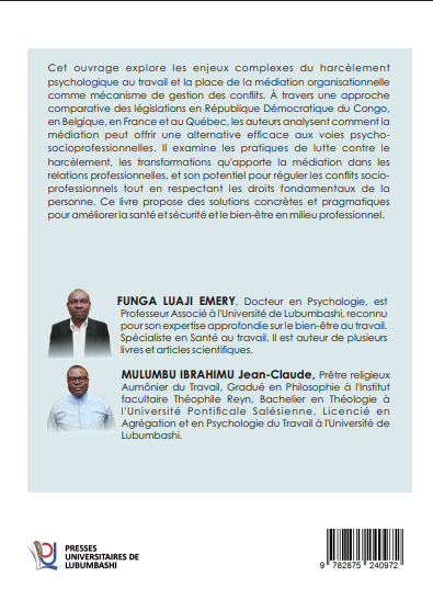 Enjeux de la médiation organisationnelle en matière de harcelement psychologique sur le lieu de travail